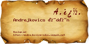 Andrejkovics Ödön névjegykártya